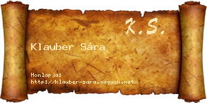 Klauber Sára névjegykártya